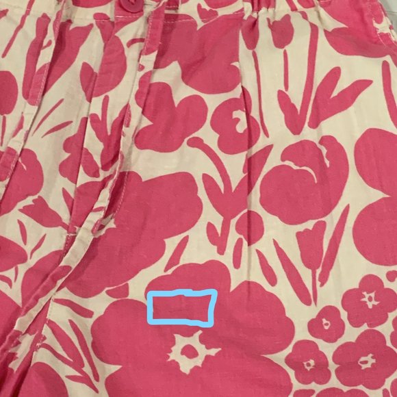 4/$20 Uniqlo Marimekko Pink Floral High Waisted Linen Blend Shorts, Size Small - Picture 10 of 12